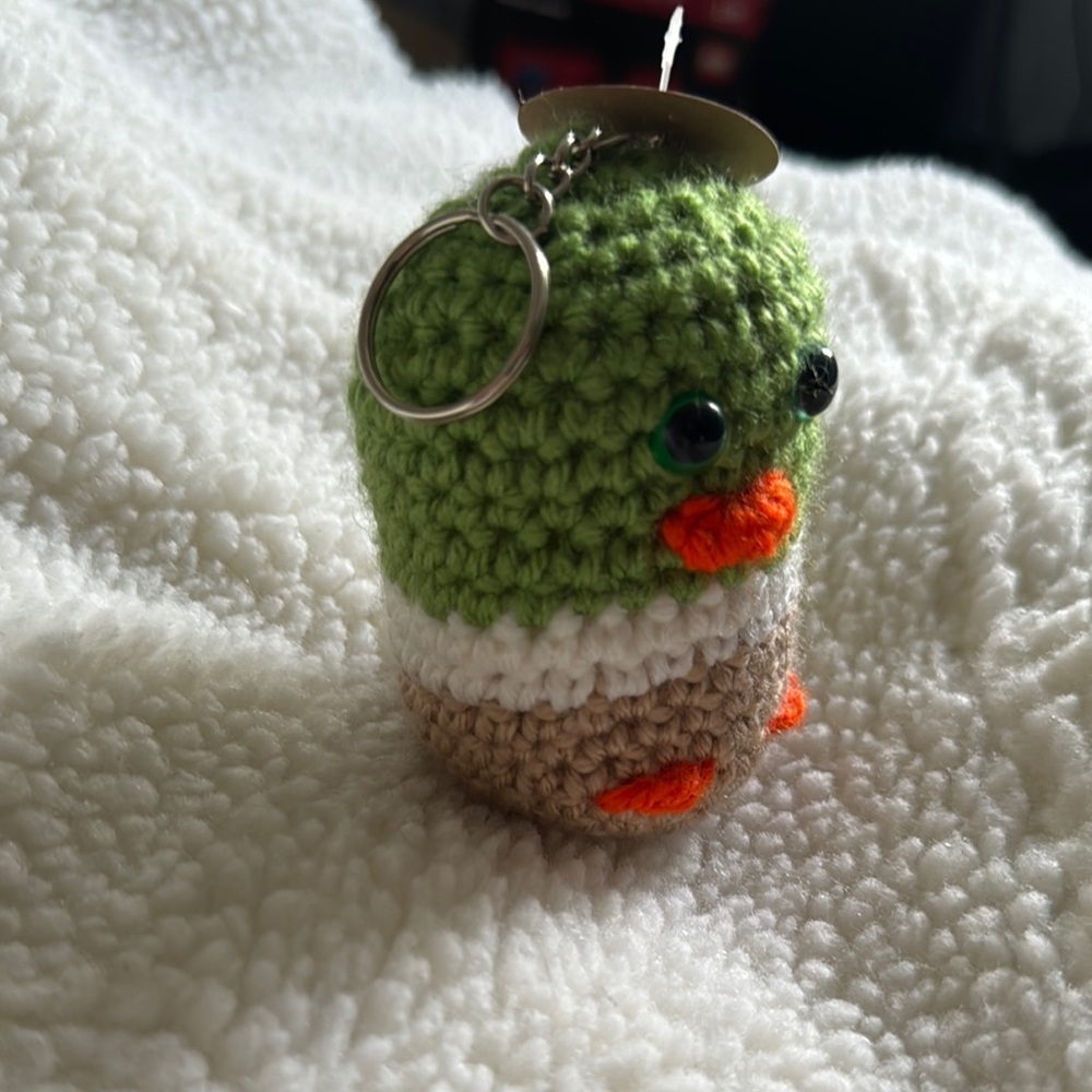 Handmade Crochet Silly Mallard Keychain 🦆 - Picture 2 of 6